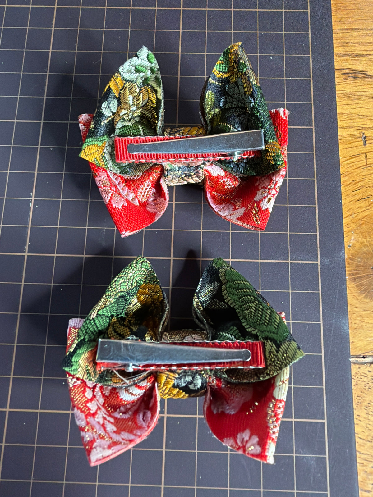 2 pinces à cheveux rubans japonais kimono