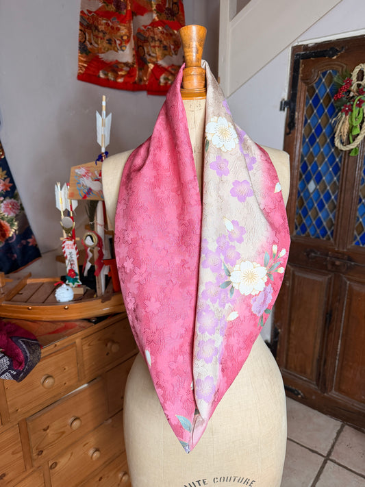 Snood tour de cou kimono Japonais furisode en soie Neuf