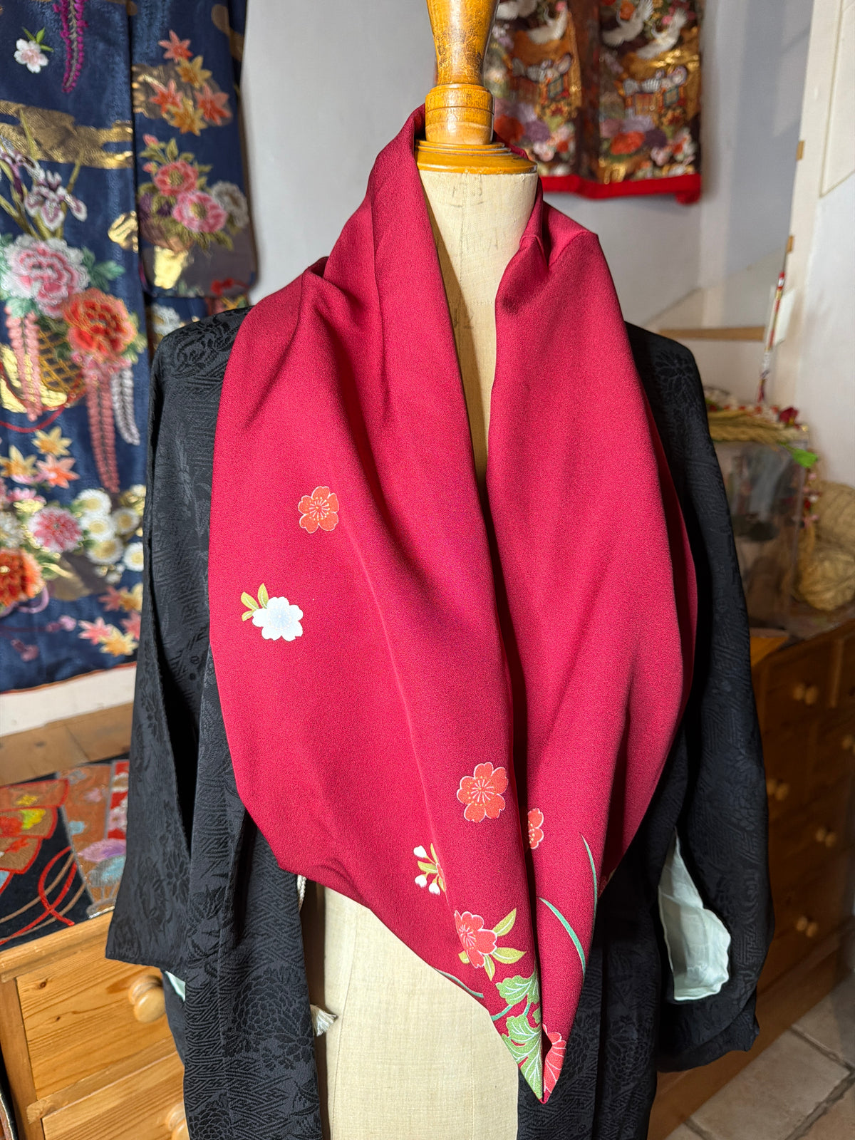Tour de cou Snood furisode kimono japonais en oie Neuf