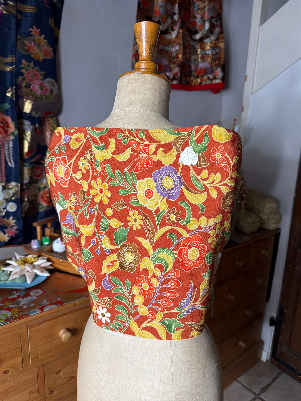Top tunique 3 en 1 kimono japonais en soie