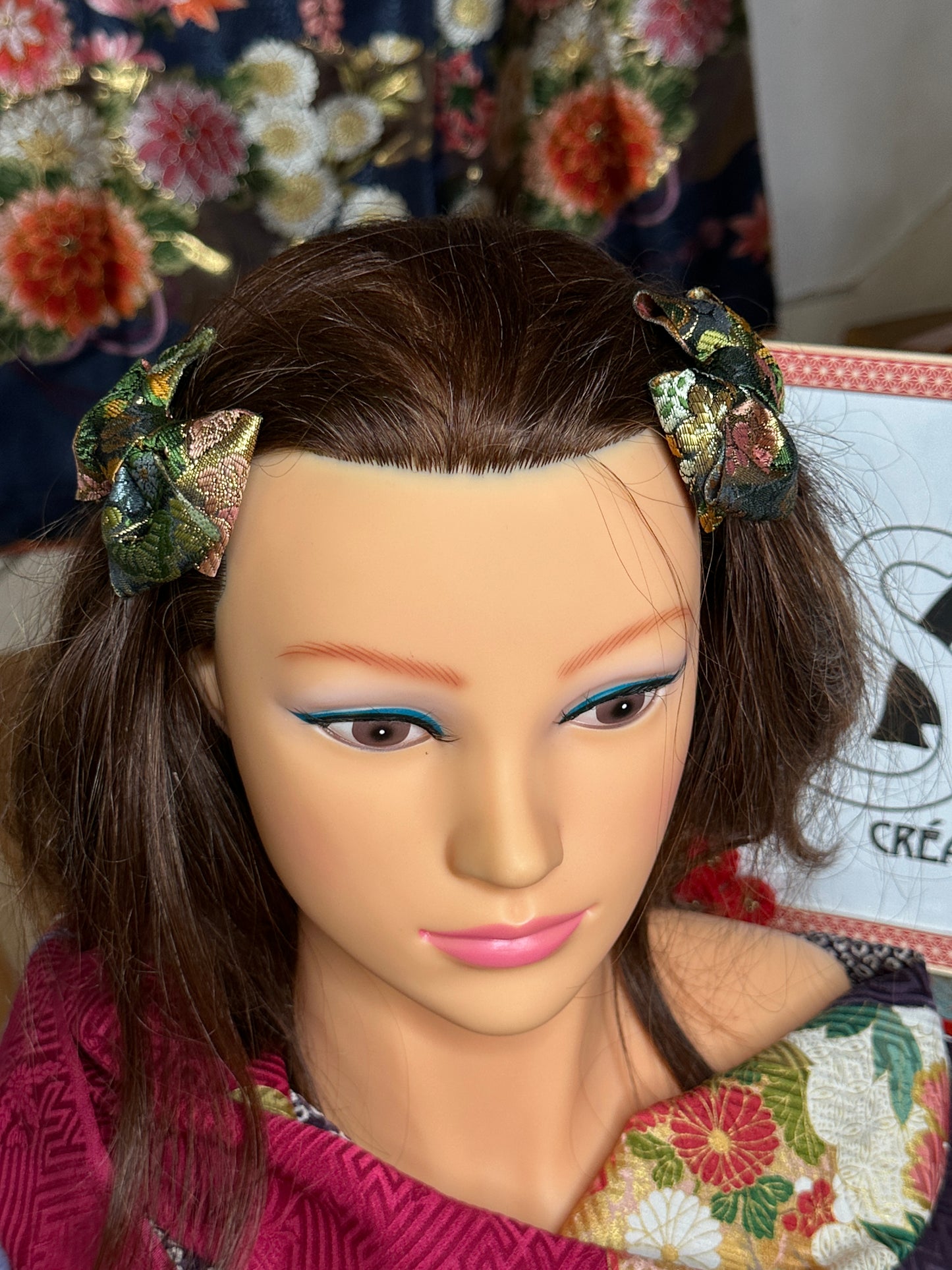 2 pinces à cheveux rubans japonais