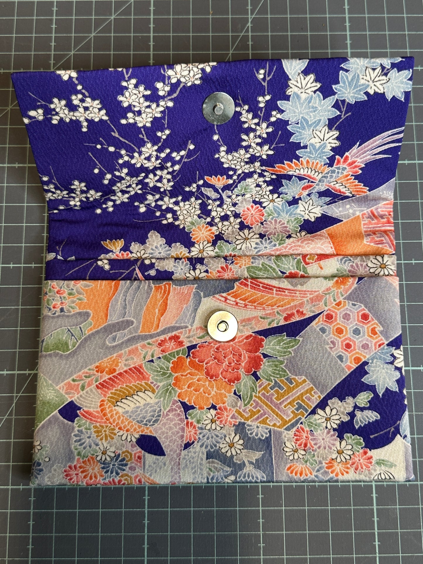 Pochette passeport 2 compartiments kimono japonais en soie