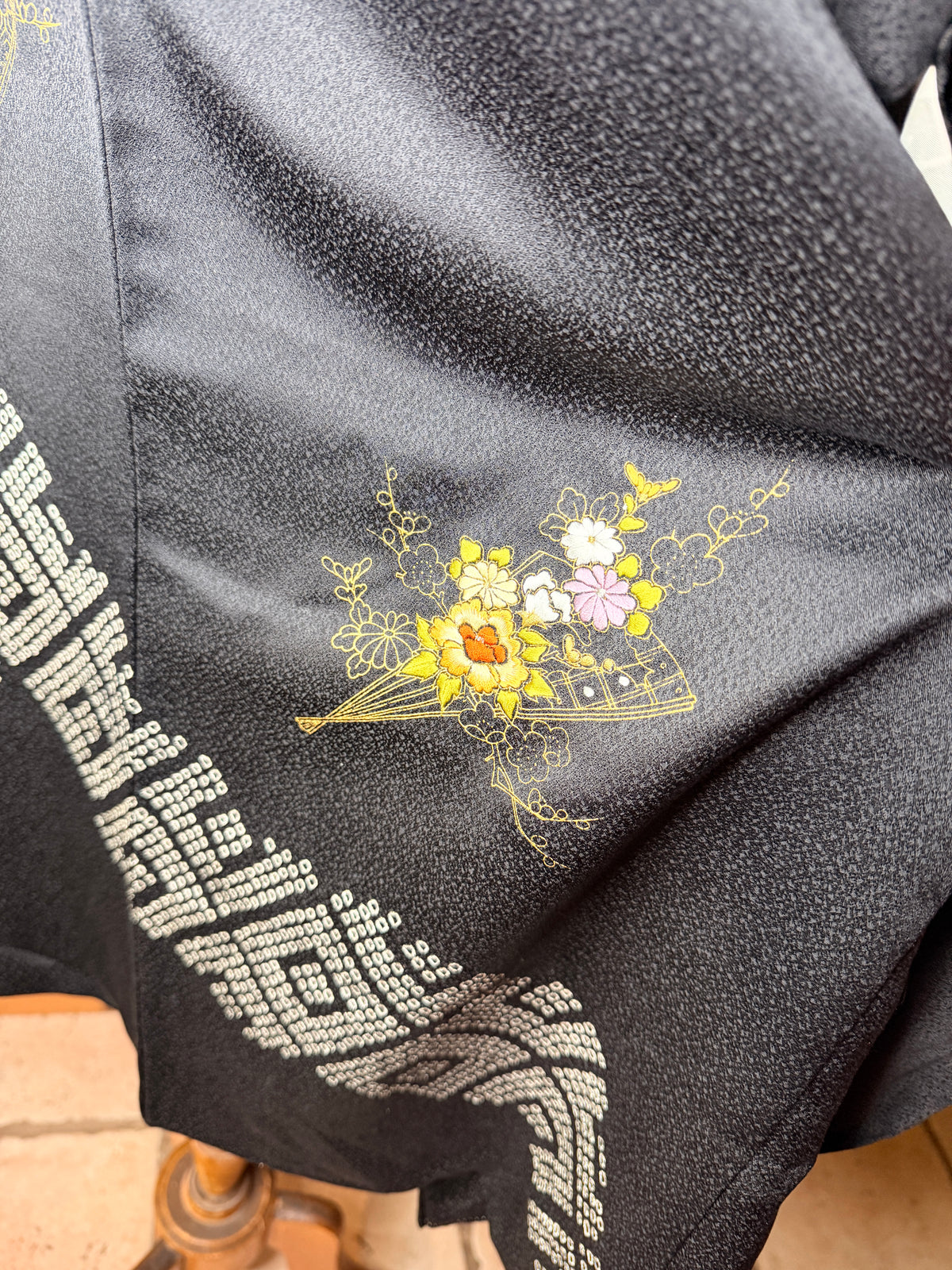 Haori veste de kimono japonais en soie avec Haori himo état Neuf