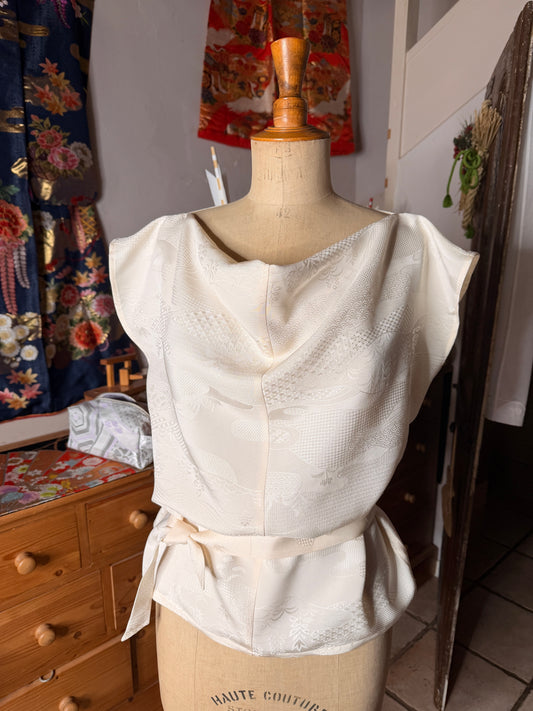 Top tunique kimono japonais en soie Neuf