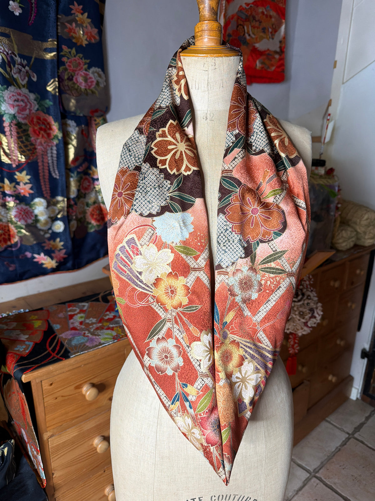 Tour de cou snood kimono japonais furisode Neuf