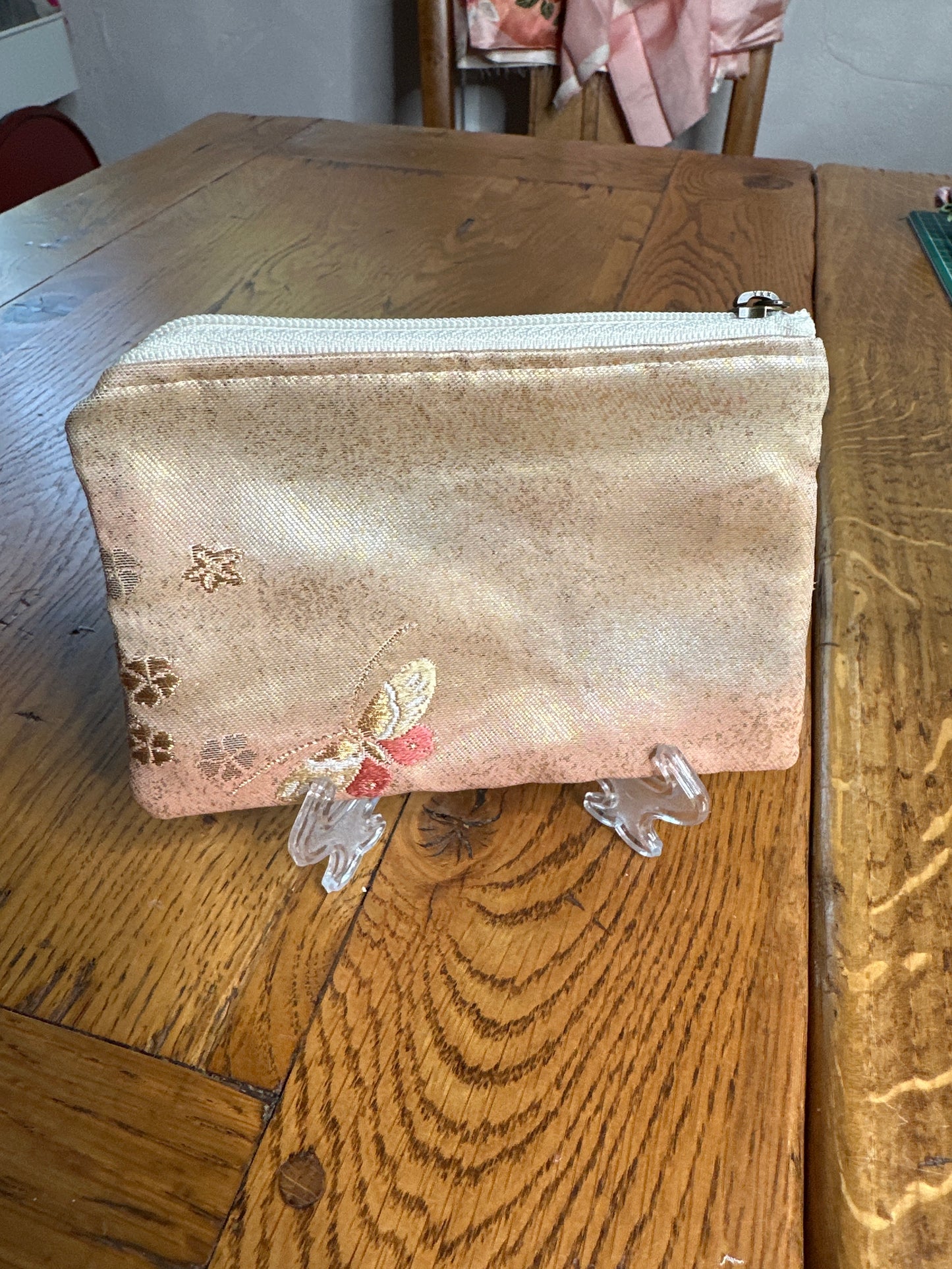 Mini pochette porte monnaie et carte Obi japonais en soie