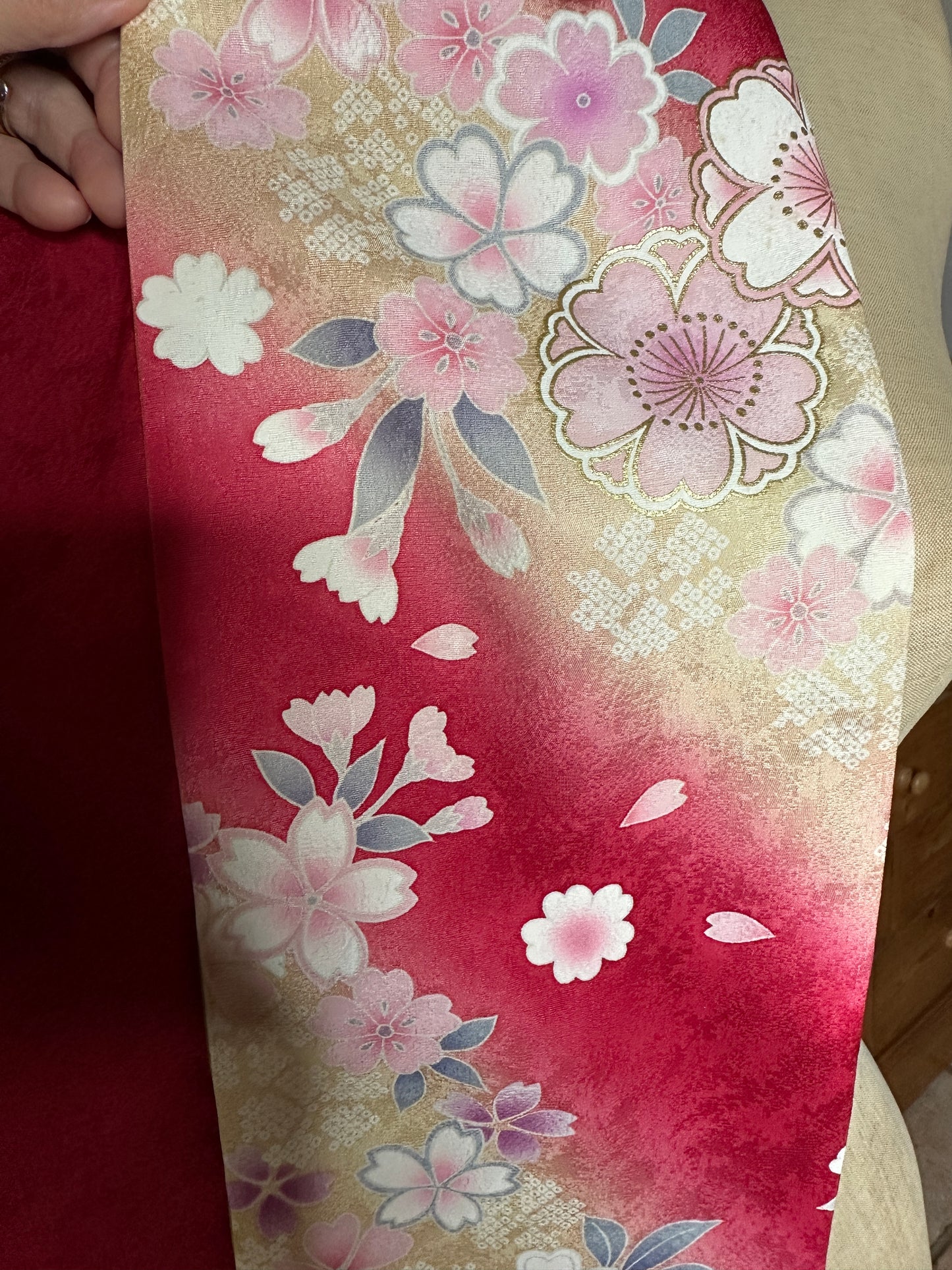 Foulard réversible kimono japonais en soie Neuf