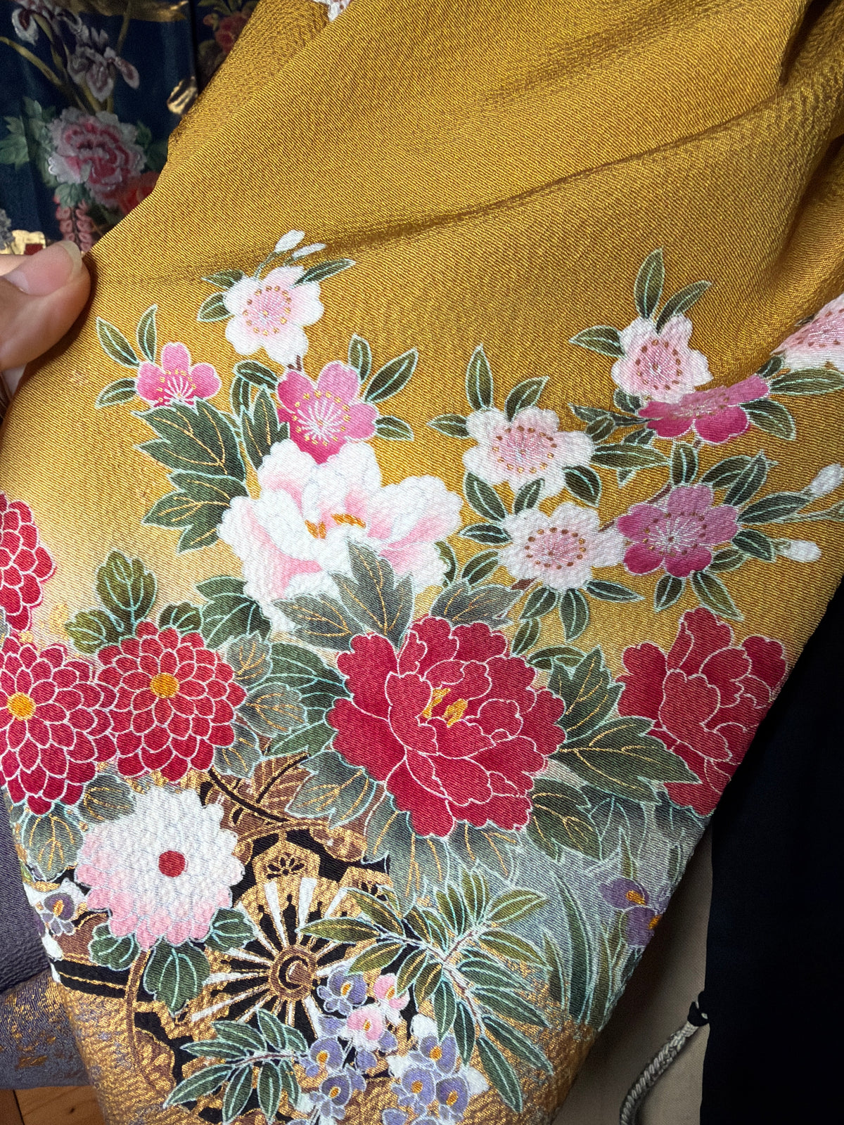 Tour de cou snood kimono japonais Furisode en soie