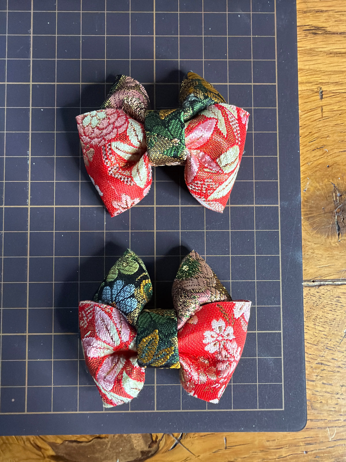 2 pinces à cheveux rubans japonais kimono