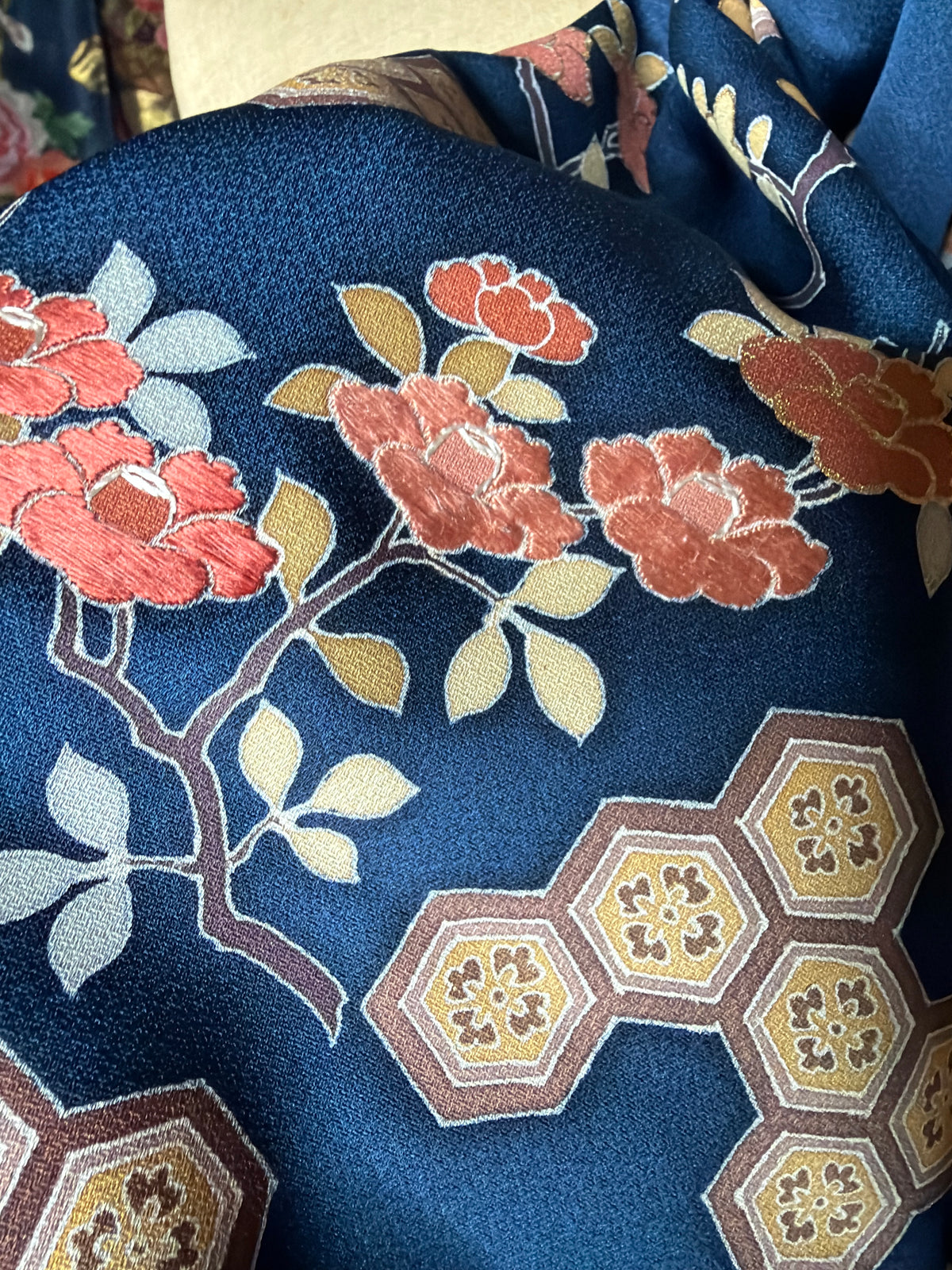 Foulard kimono japonais tomesode en soie