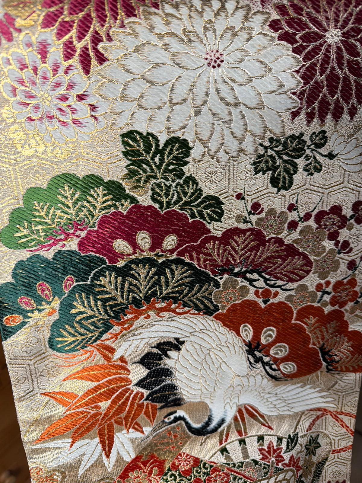 Chemin de table Obi japonais en soie