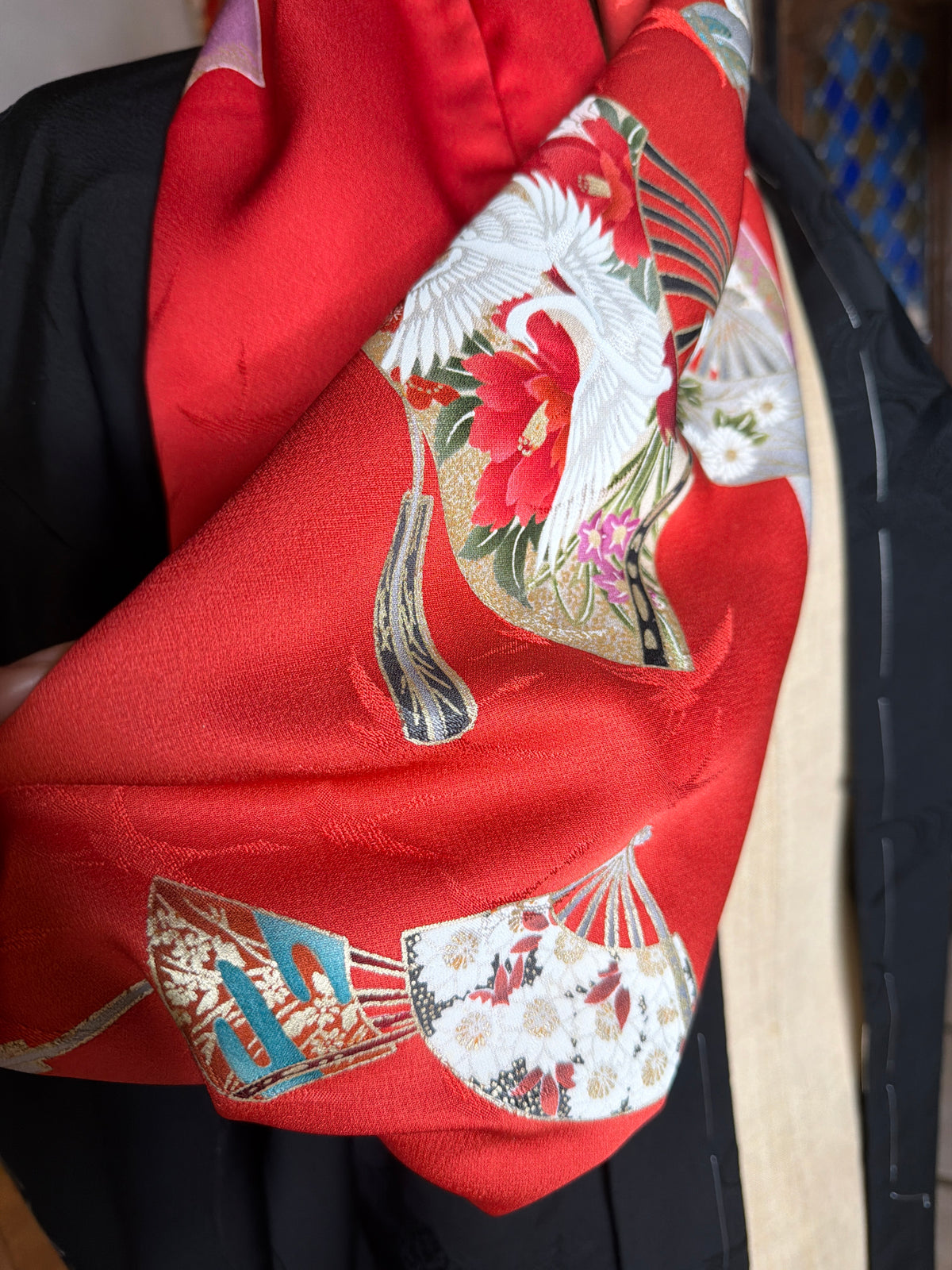 Tour de cou snood Furisode kimono japonais en soie