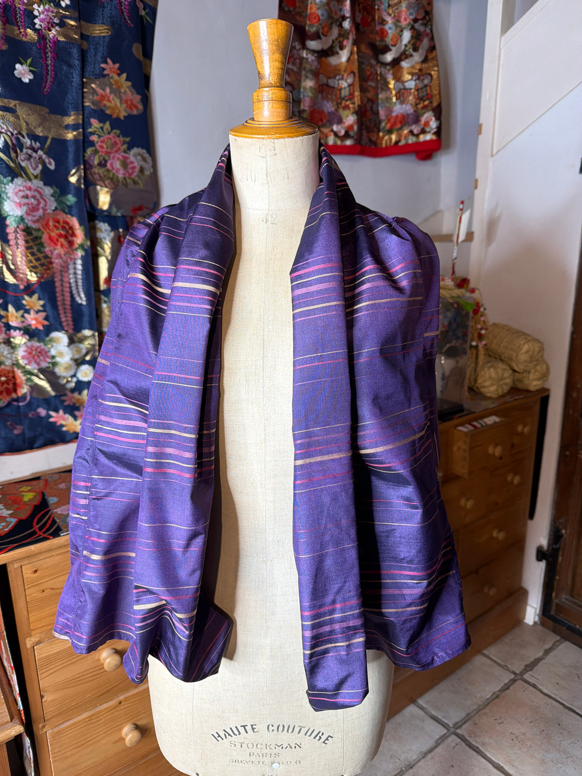 Top tunique 3 en 1 tissu en soie Kurumegasuru japonais