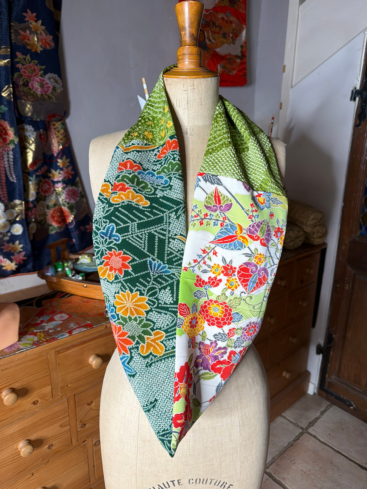 Toir de cou Snood foulard kimono japonais en soie