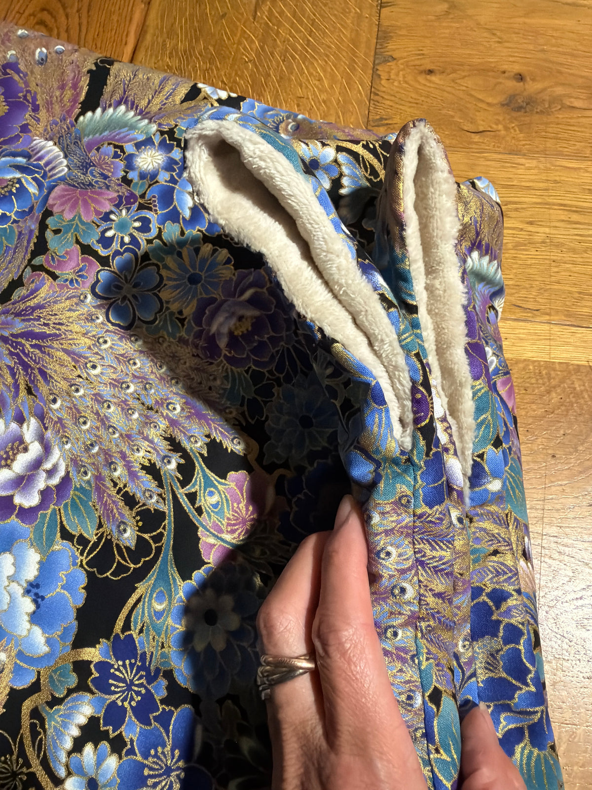Momonga veste réversible tissu japonais en coton et micro polaire