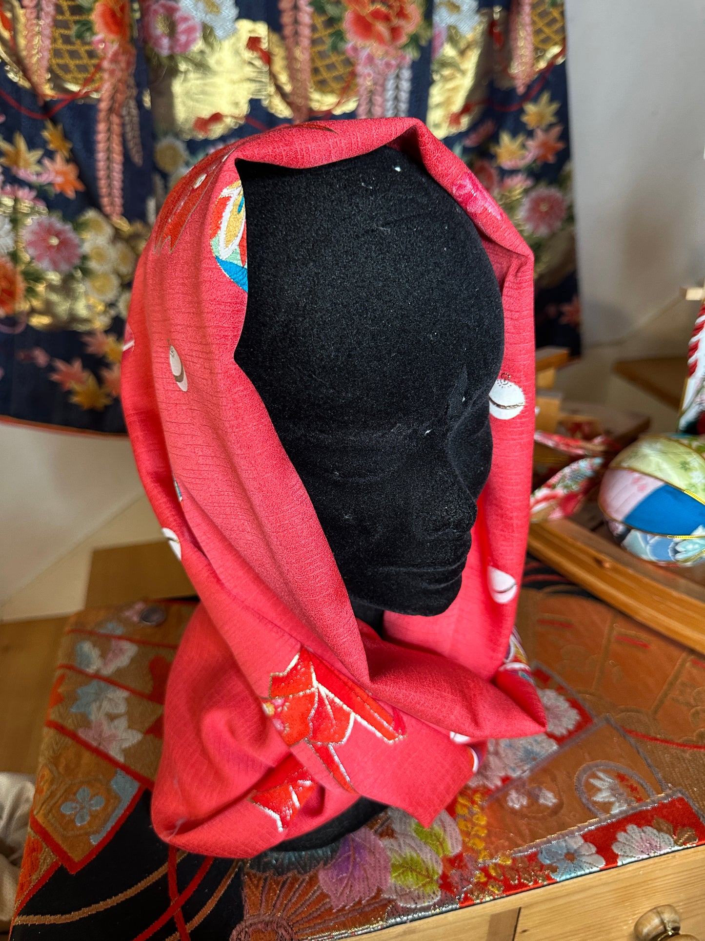 Tour de cou snood kimono japonais enfant en soie