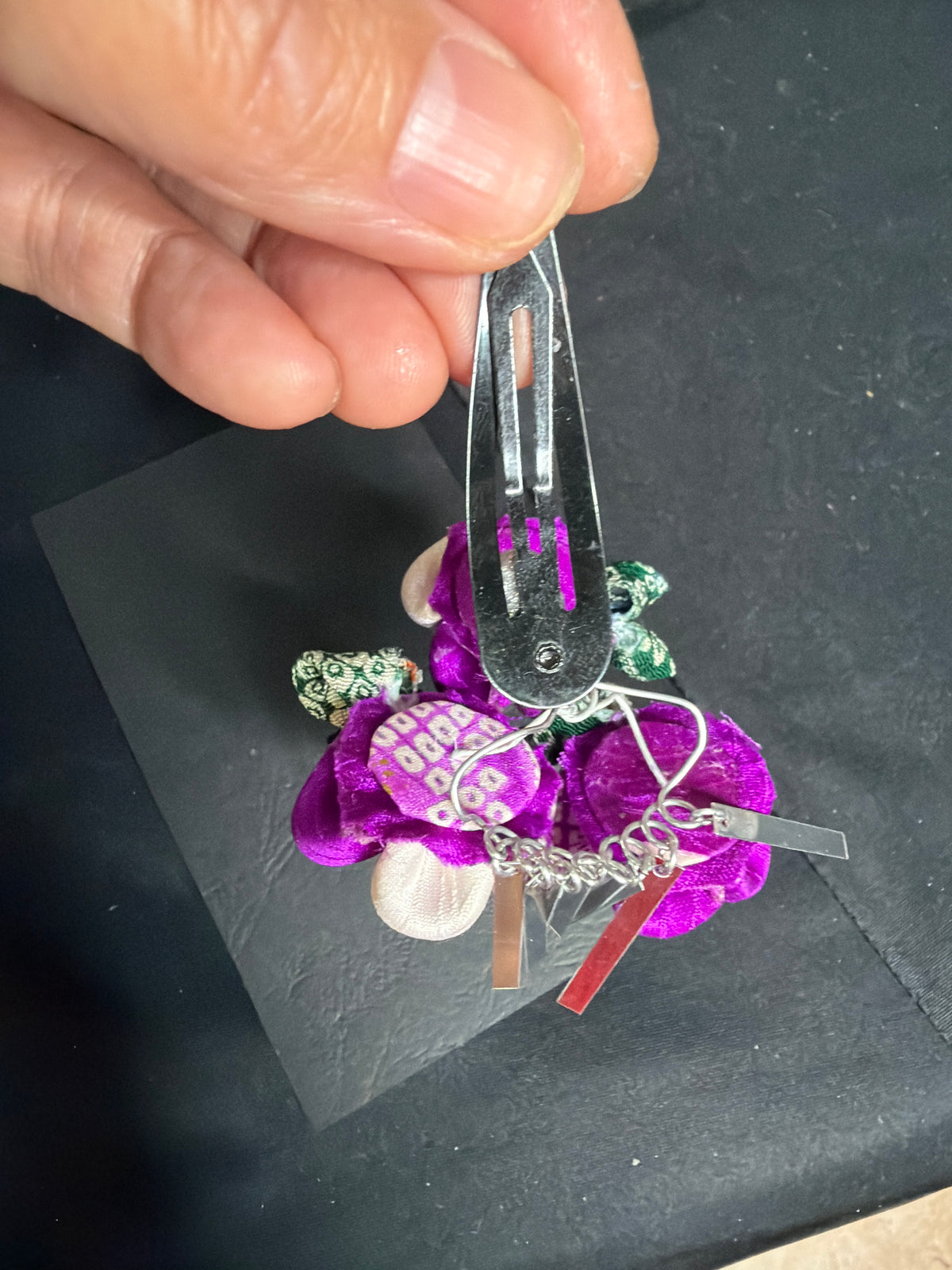 Kanzashi Barette Tsumamisaiku japonaise petit modèle