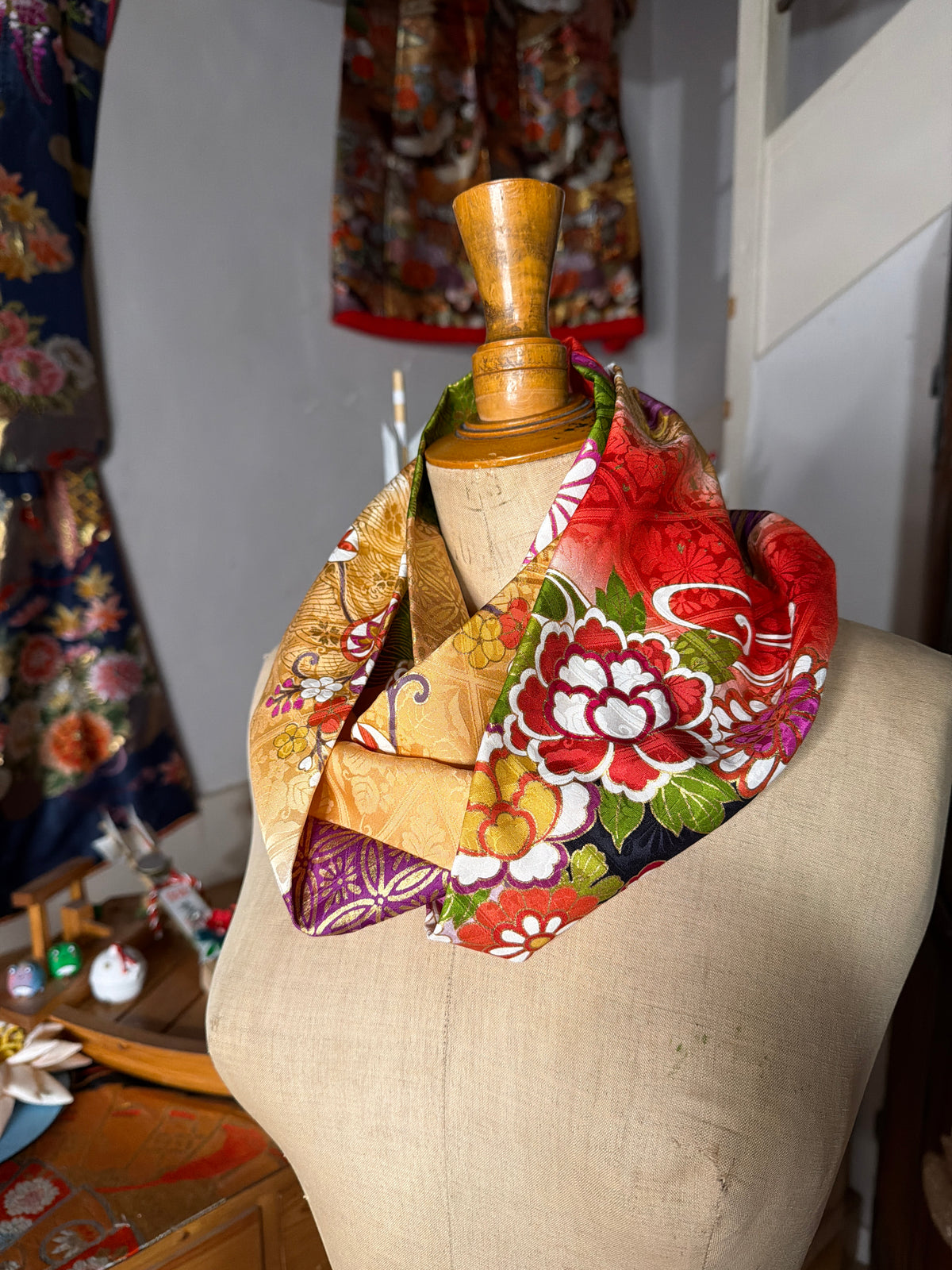 Tour de cou snood furisode kimono japonais en soie