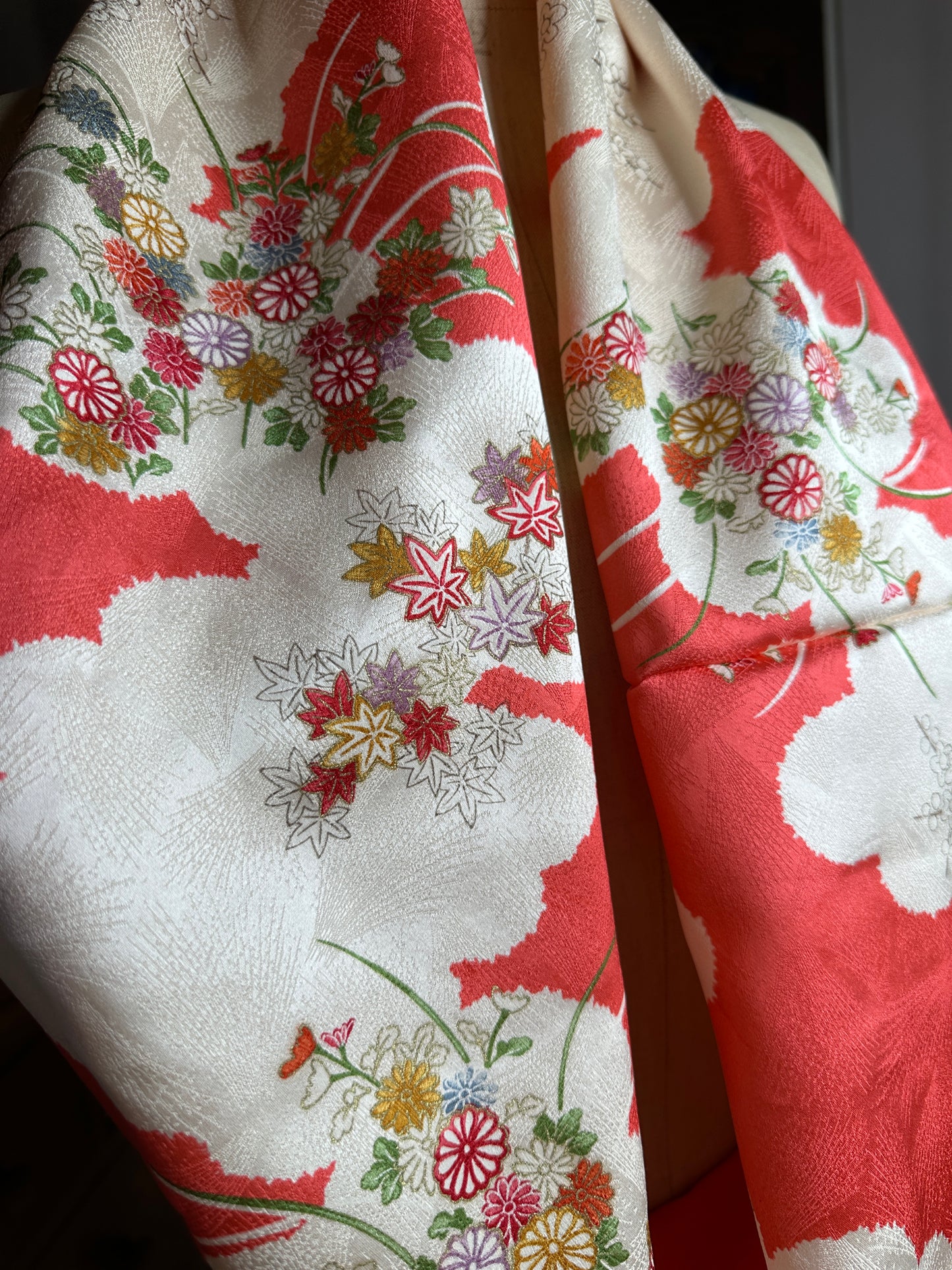 Tour de cou snood kimono japonais en soie