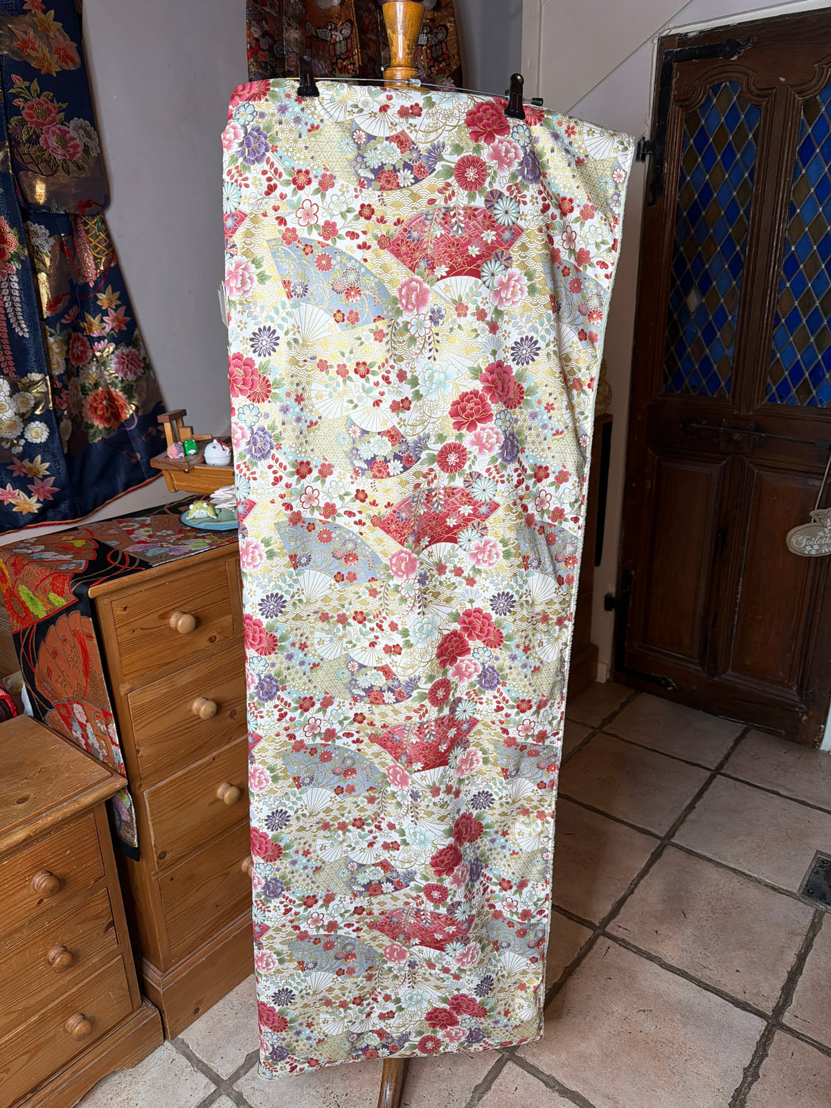 Momonga veste réversible tissu japonais en coton et micro polaire