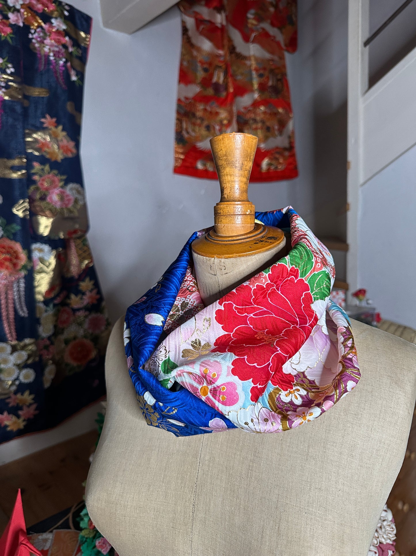 Snood tour de cou kimono Japonais en soie