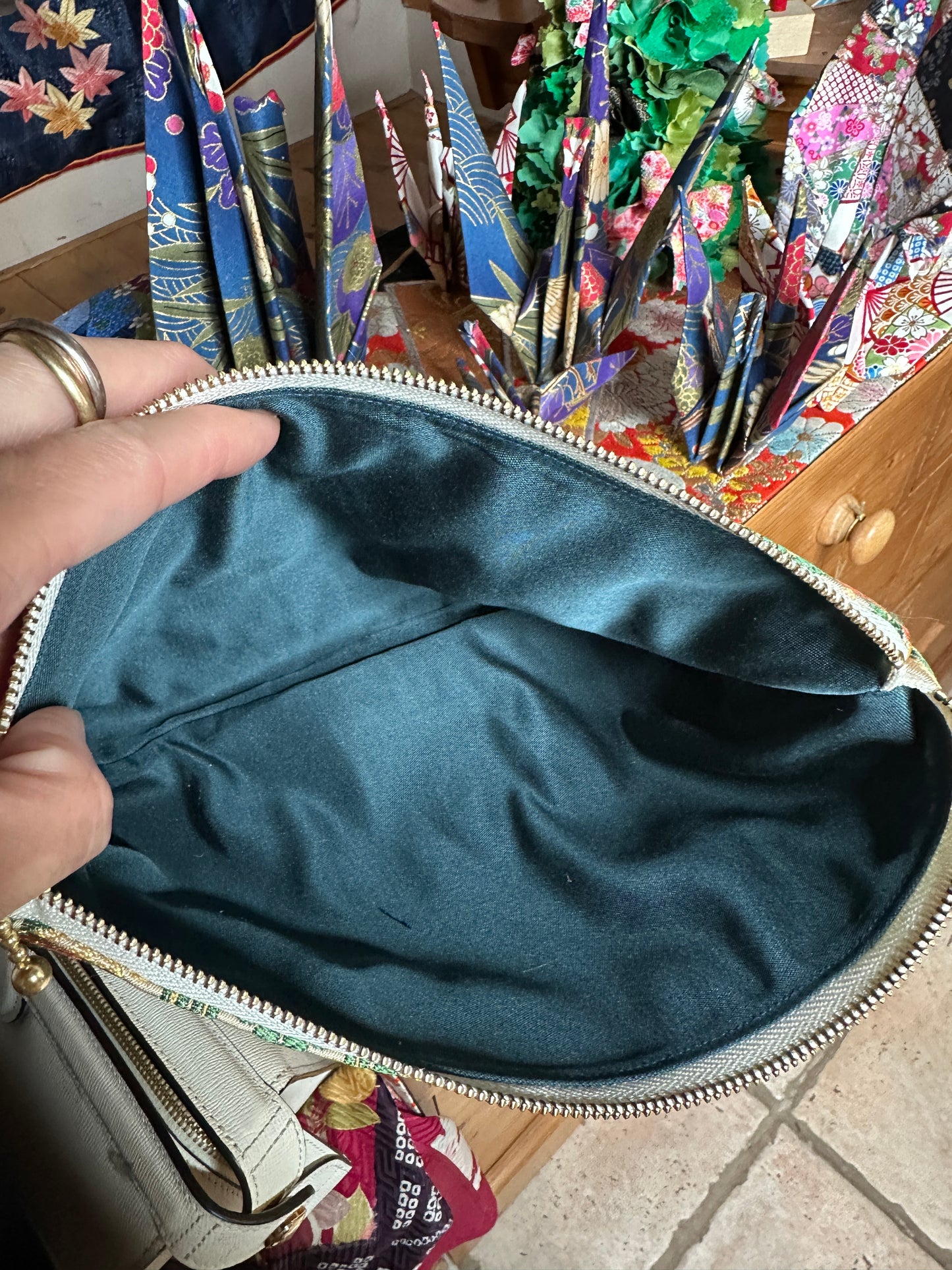 Pochette trousseau Obi japonais en soie kimono