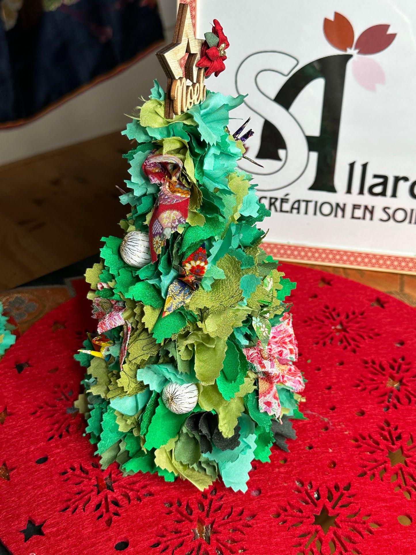 Sapin de noël en soie kimono japonais