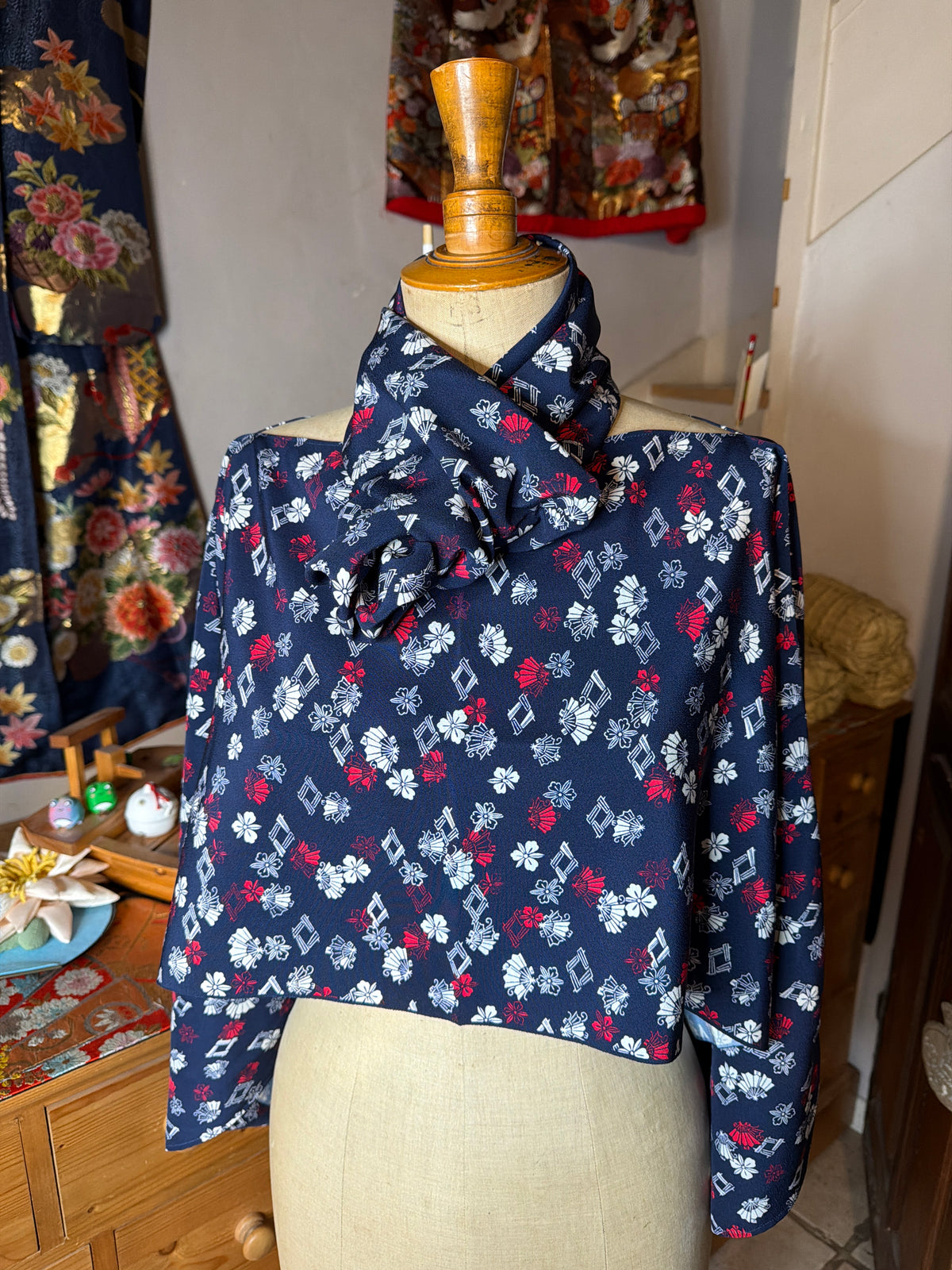 Top tunique 3 en 1 kimono japonais en soie