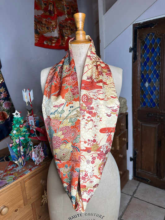 Tour de cou foulard kimono japonais en soie