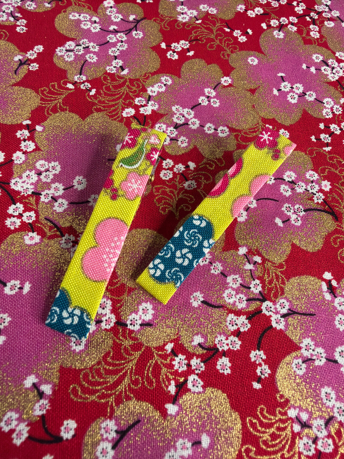 2 pinces pour les cheveux tissu japonais