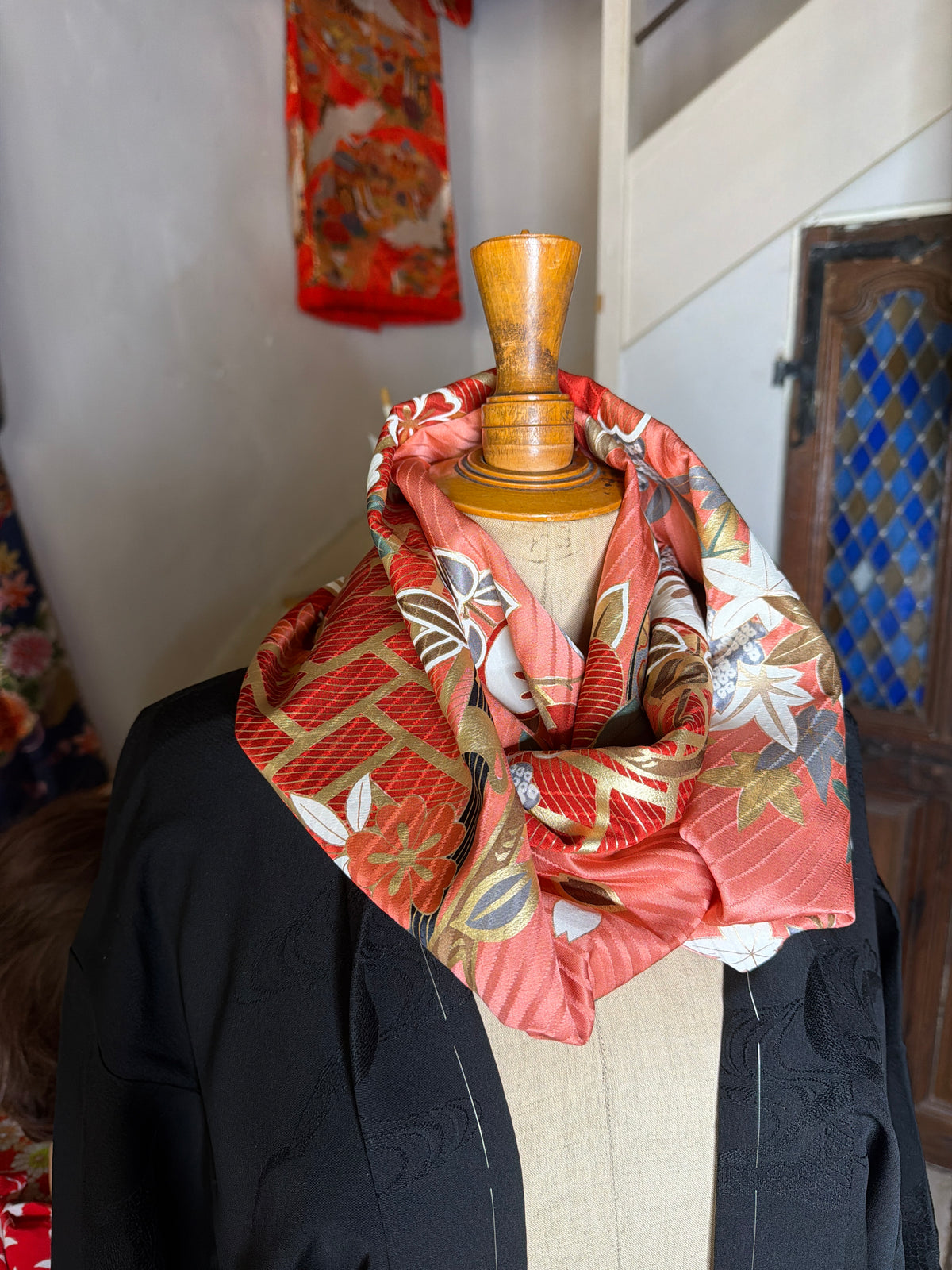 Tour de cou snood furisode kimono japonais en soie