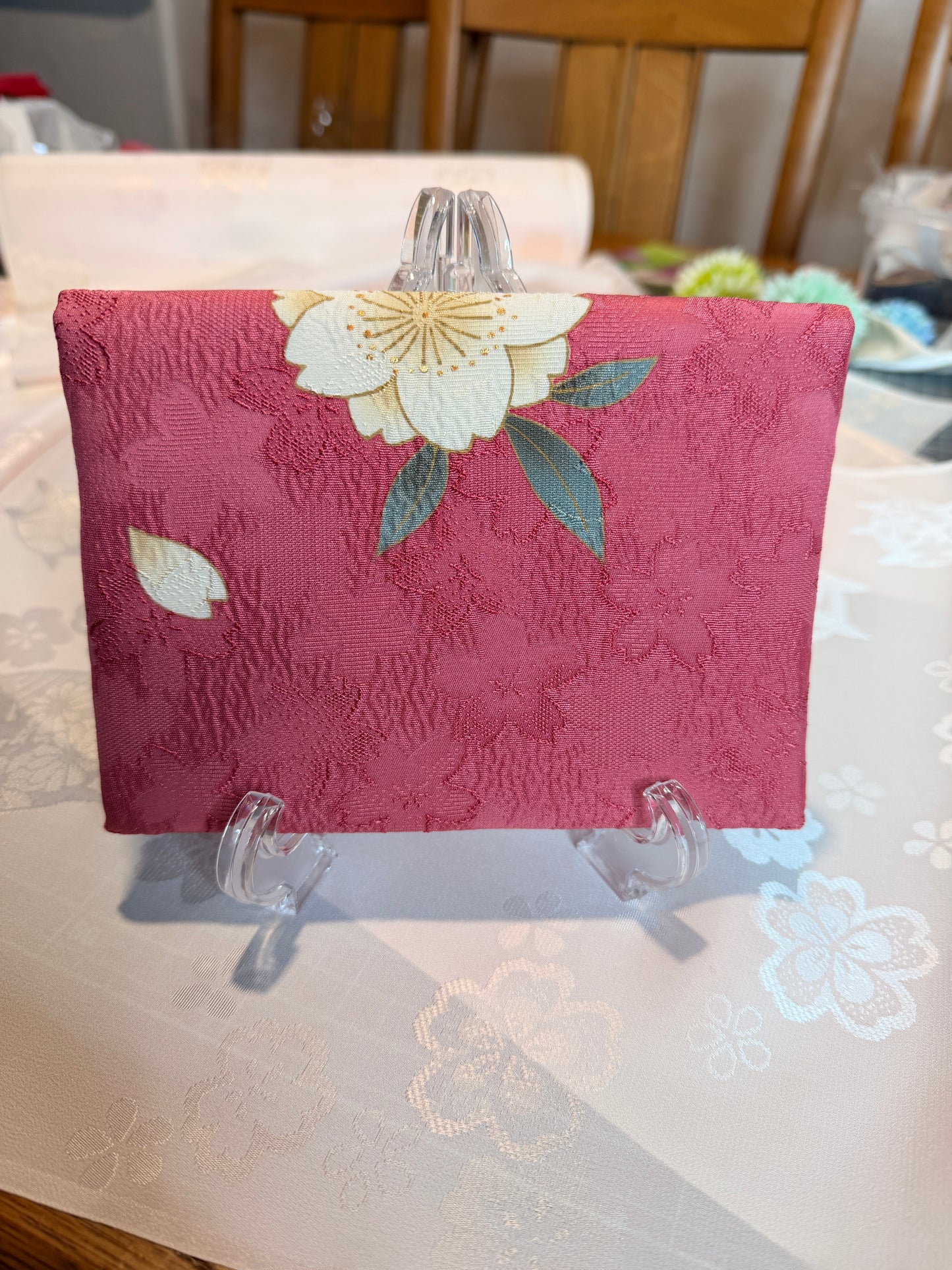 Pochette 2 compartiments passeport en tissu kimono japonais Furisode soie Neuf