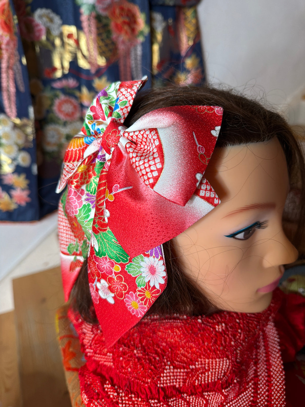 Barette pour les cheveux kimono japonais enfant en soie