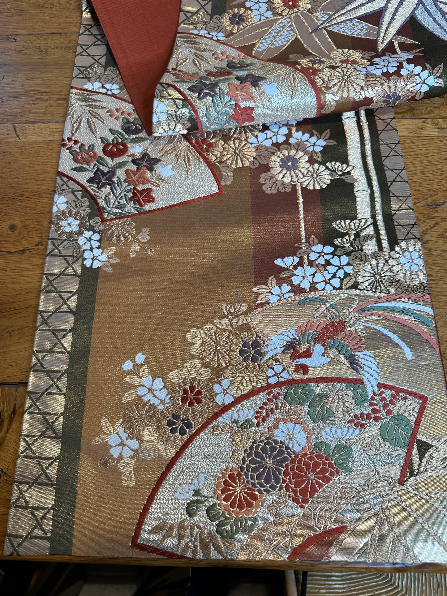 Chemin de table Obi en soie kimono japonais