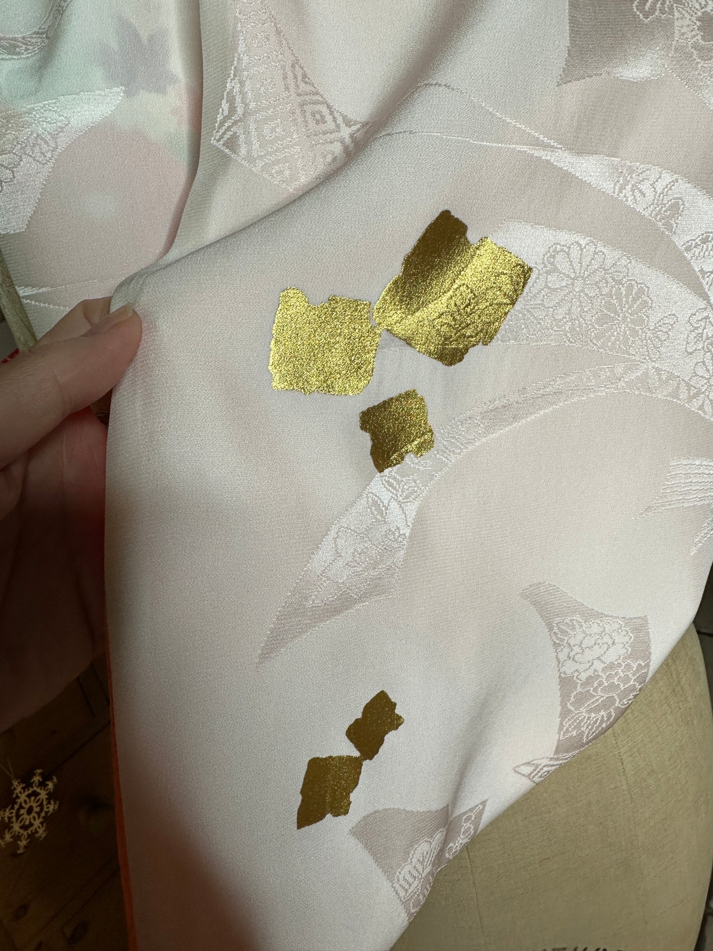 Tour de cou double face et largeur de la kimono en soie