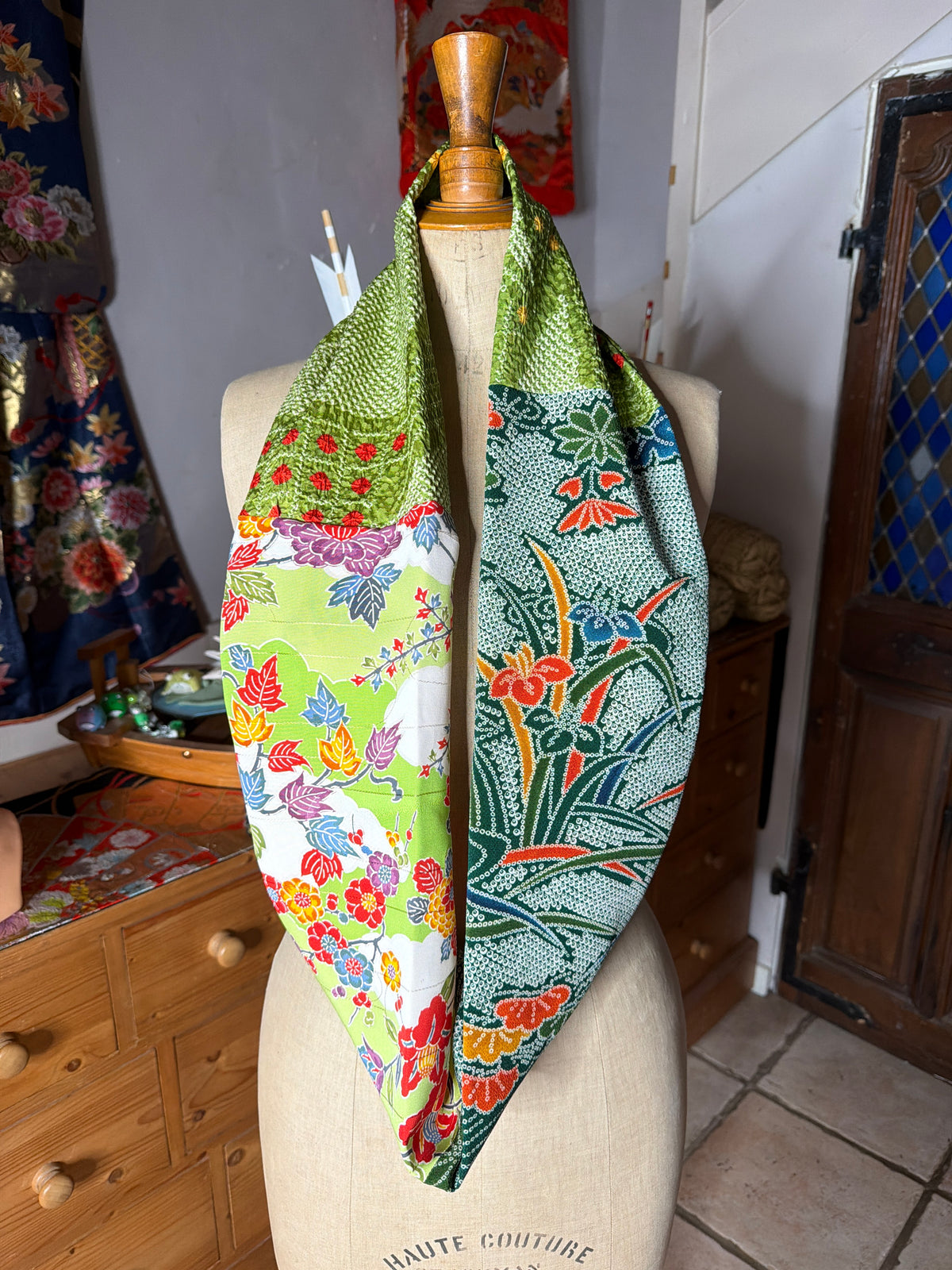 Toir de cou Snood foulard kimono japonais en soie