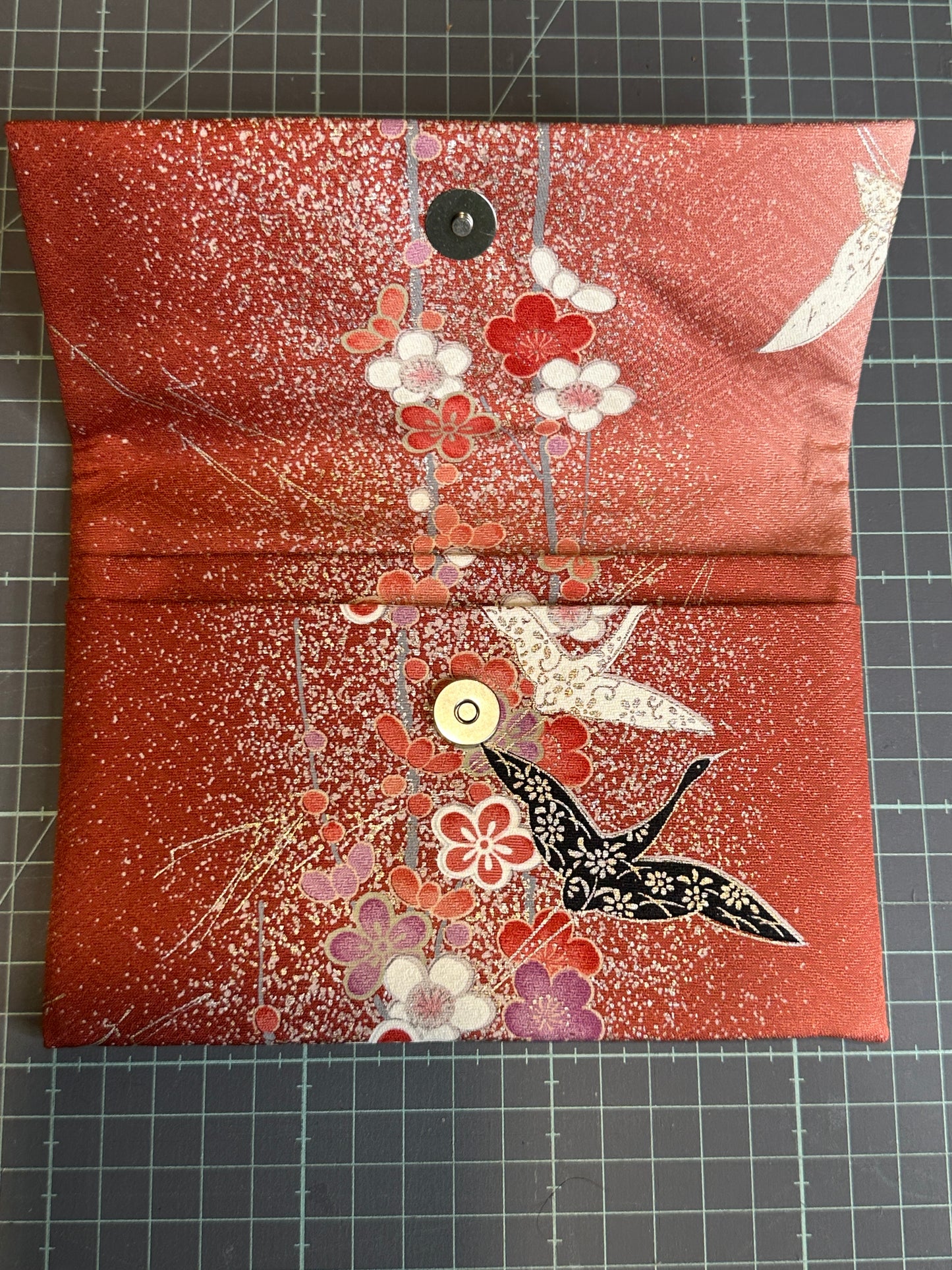 Pochette passeport 2 compartiments kimono japonais en soie