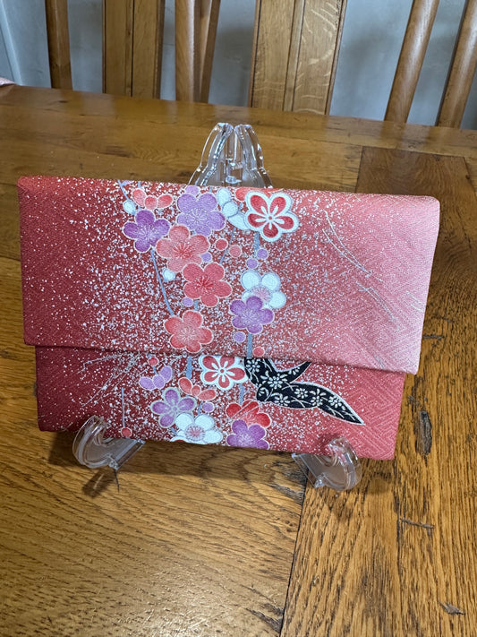 Pochette passeport 2 compartiments kimono japonais en soie