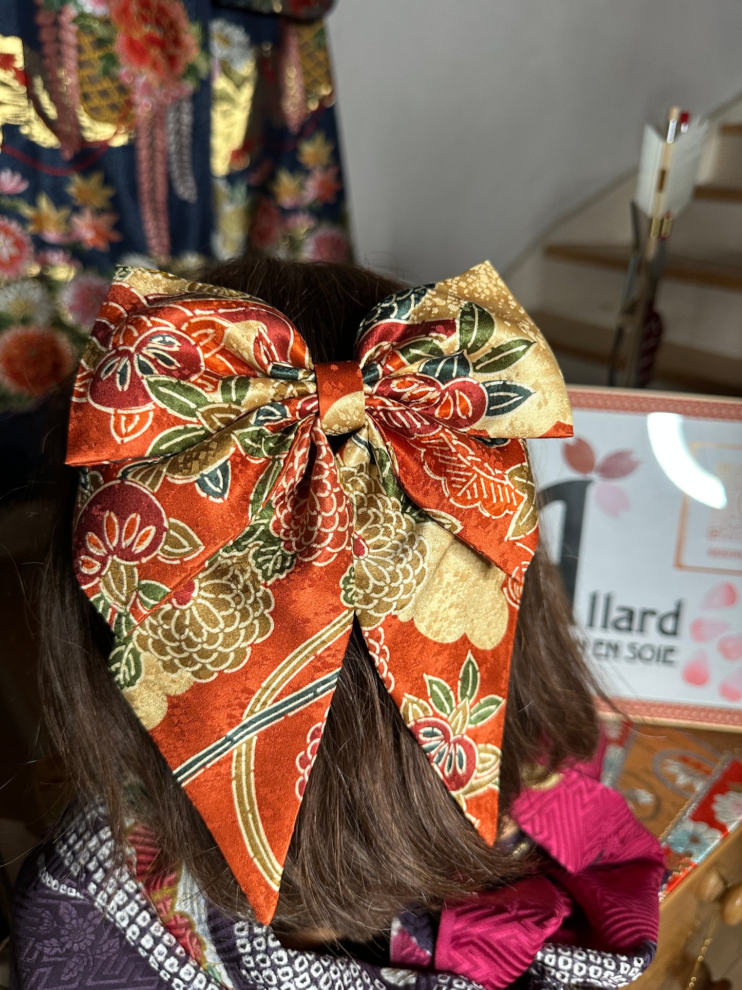 Barette pour les cheveux kimono japonais en soie