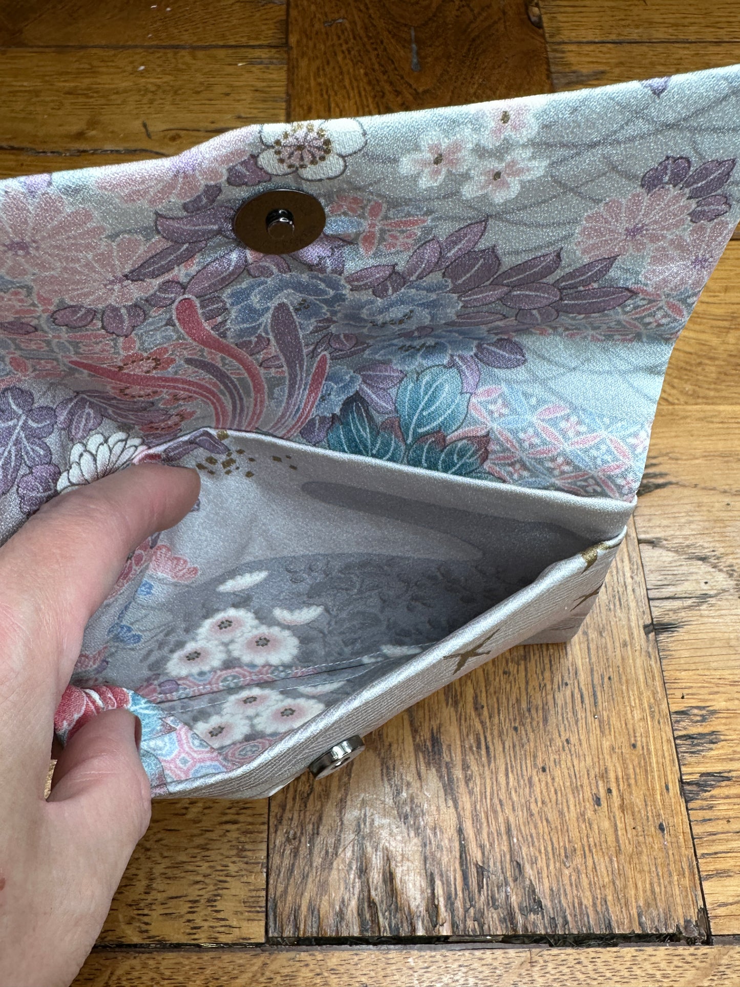 Pochette 2 compartiments kimono japonais en soie