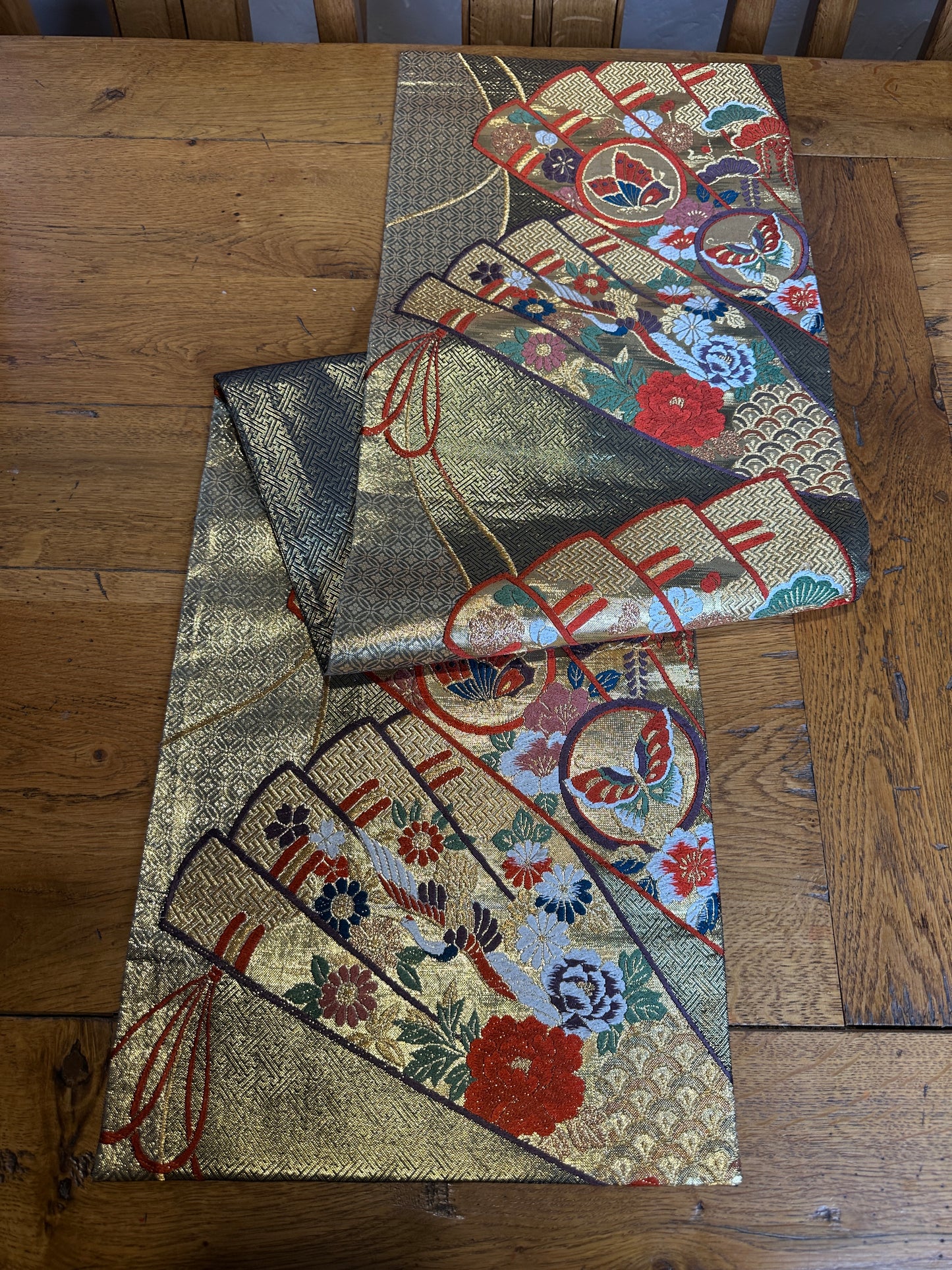 Chemin de table Obi en soie kimono japonais