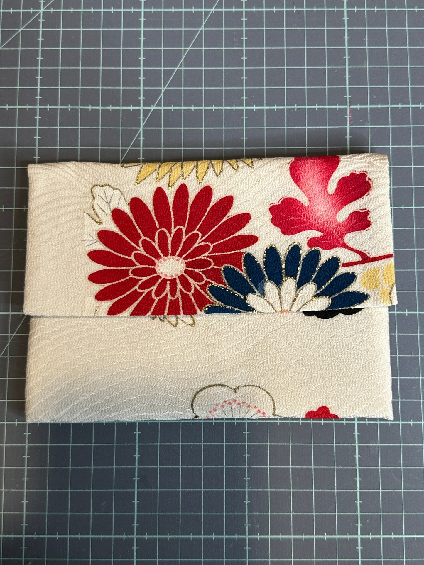 Pochette 2 compartiments kimono japonais en soie