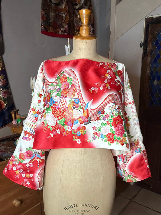 Top tunique 3 en 1 kimono japonais enfant en soie