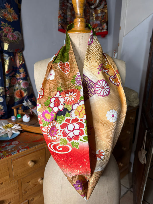 Tour de cou snood furisode kimono japonais en soie