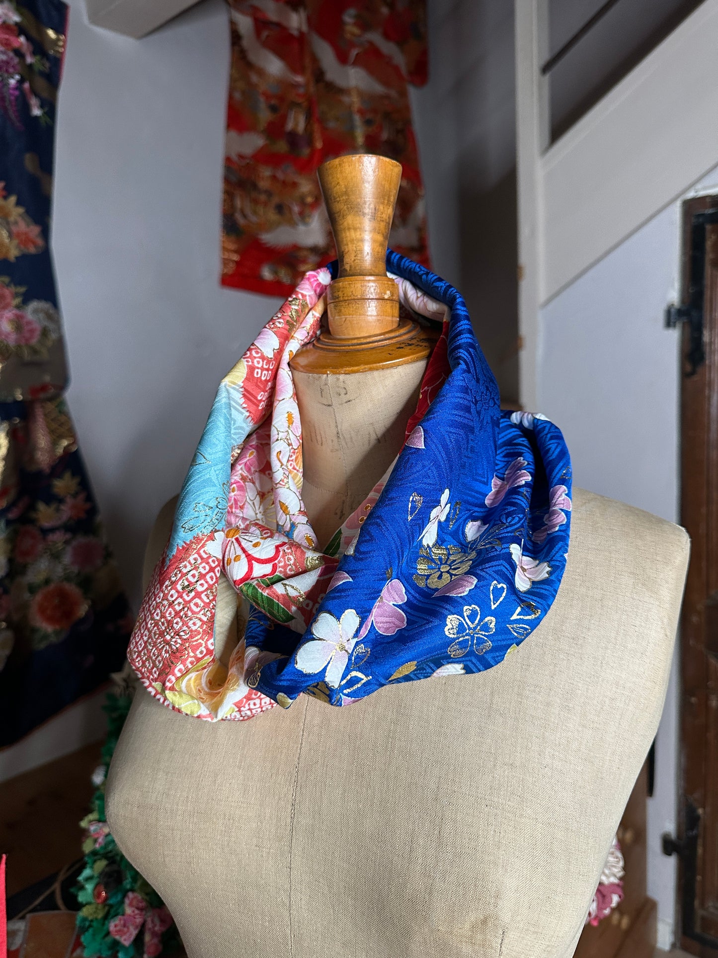 Snood tour de cou kimono Japonais en soie