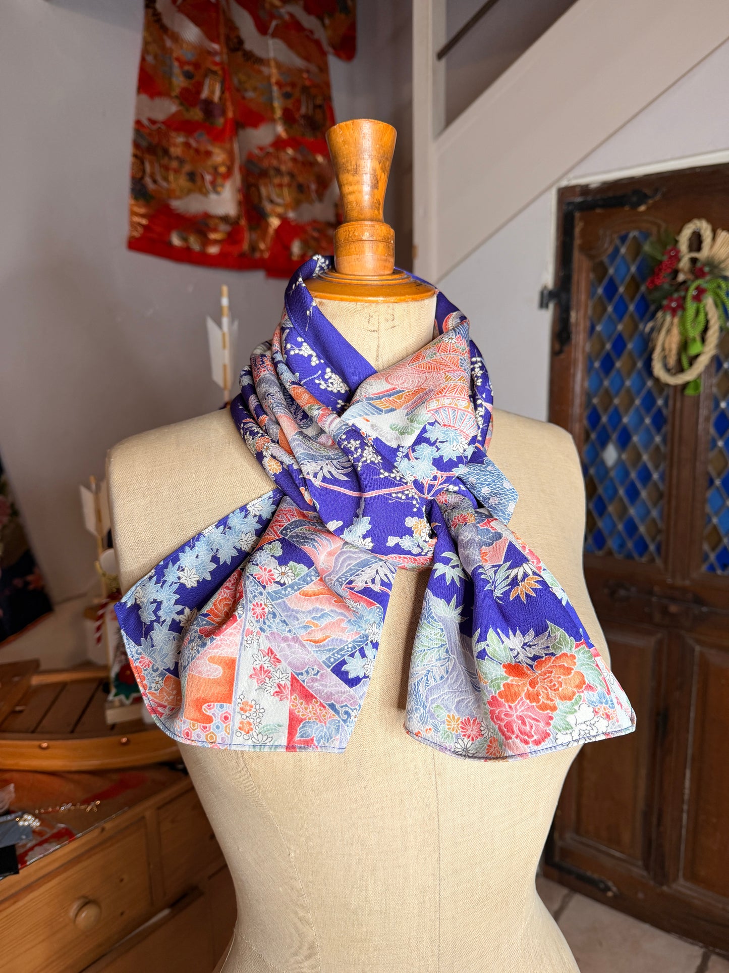 Foulard kimono japonais en soie Neuf