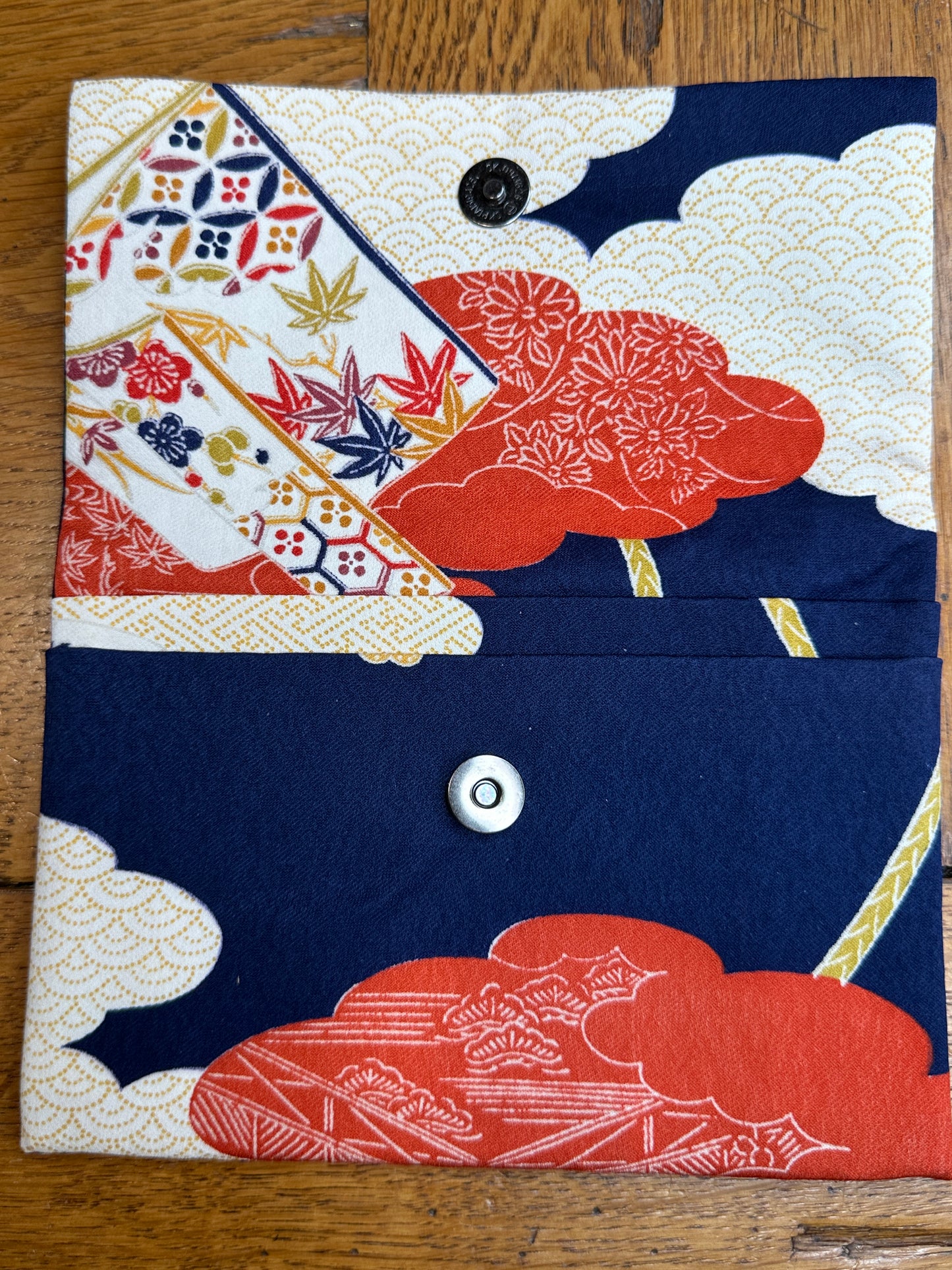 Pochette 2 compartiments kimono japonais en soie