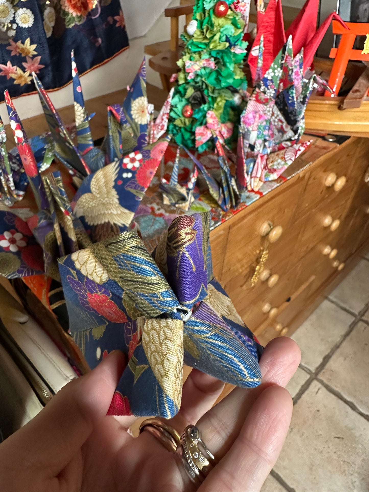 Grue oiseaux japonais en coton