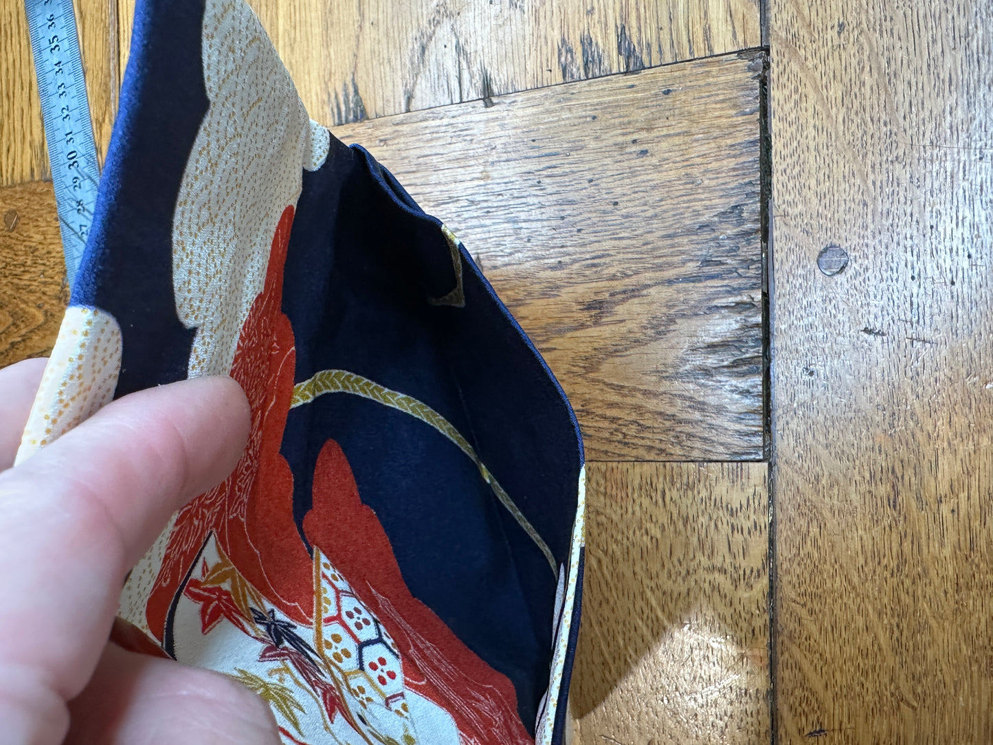 Pochette 2 compartiments kimono japonais en soie