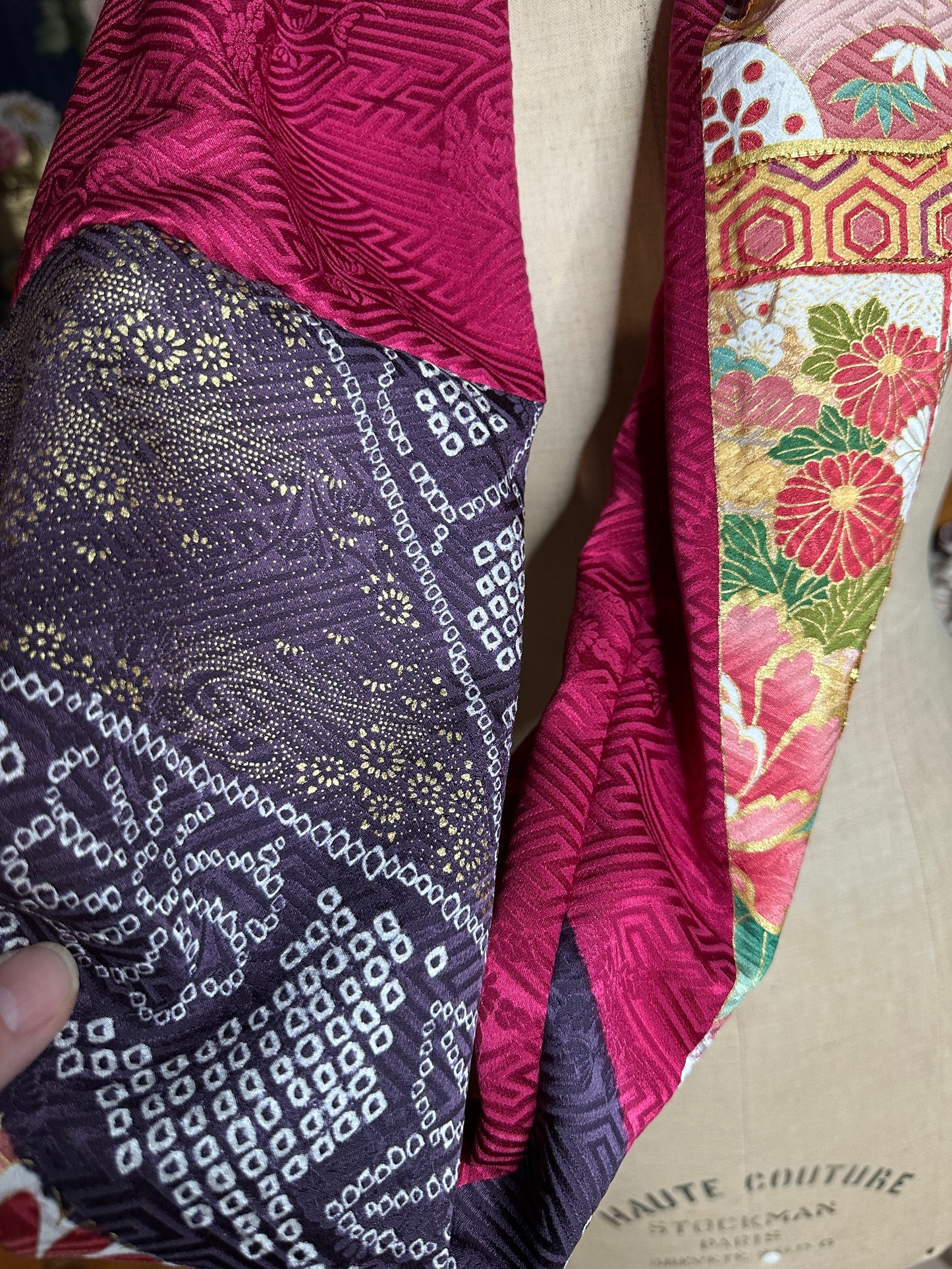 Snood tour de cou kimono japonais Furisode en soie Neuf